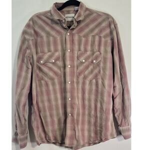 Cody James Button Down Shirt Mens Medium Snap Buttons Western Plaid Casual Shirt